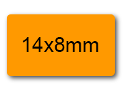 wereinaristea EtichetteAutoadesive, 14x8mm(8x14) CartaARANCIONE Adesivo permanente, su foglietti da 152x125mm. 108 etichette per foglietto.