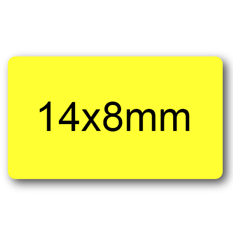 wereinaristea EtichetteAutoadesive, 14x8mm(8x14) CartaGIALLA Adesivo permanente, su foglietti da 152x125mm. 108 etichette per foglietto.