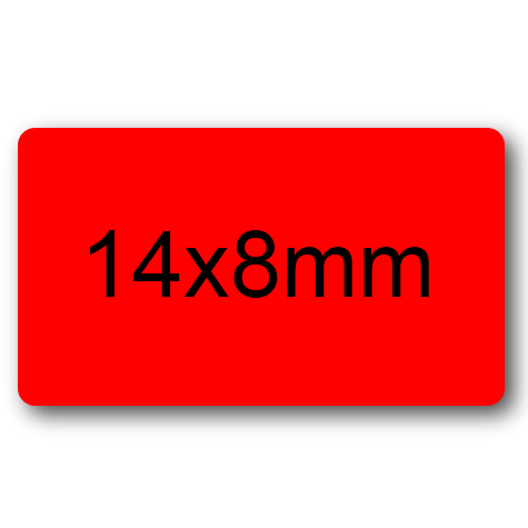 wereinaristea EtichetteAutoadesive, 14x8mm(8x14) CartaROSSA Adesivo permanente, su foglietti da 152x125mm. 108 etichette per foglietto.