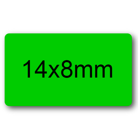 wereinaristea EtichetteAutoadesive, 14x8mm(8x14) CartaVERDE Adesivo permanente, su foglietti da 152x125mm. 108 etichette per foglietto.