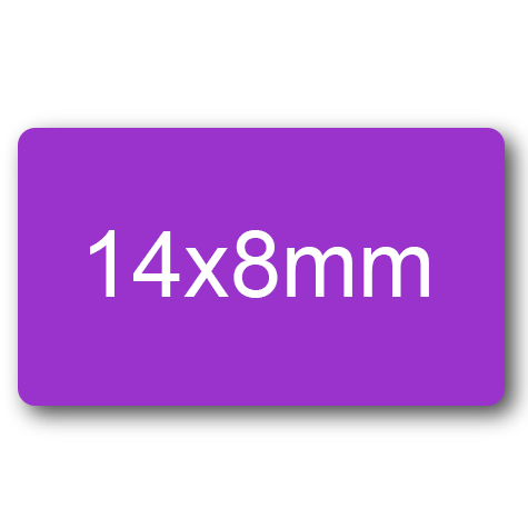 wereinaristea EtichetteAutoadesive, 14x8mm(8x14) CartaVIOLA Adesivo permanente, su foglietti da 152x125mm. 108 etichette per foglietto.