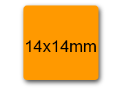 wereinaristea EtichetteAutoadesive 14x14mm CartaARANCIONE Adesivo permanente, su foglietti da 152x125mm. 63 etichette per foglietto.