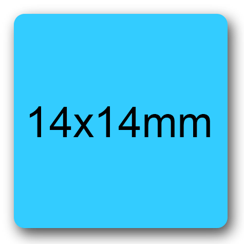wereinaristea EtichetteAutoadesive 14x14mm CartaAZURRO Adesivo permanente, su foglietti da 152x125mm. 63 etichette per foglietto.