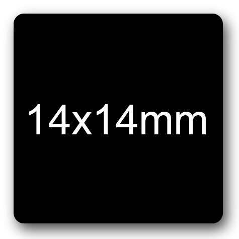 wereinaristea EtichetteAutoadesive 14x14mm CartaNERA Adesivo permanente, su foglietti da 152x125mm. 63 etichette per foglietto.
