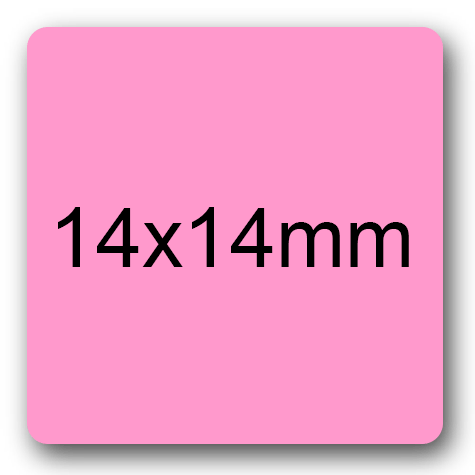 wereinaristea EtichetteAutoadesive 14x14mm CartaROSA Adesivo permanente, su foglietti da 152x125mm. 63 etichette per foglietto.
