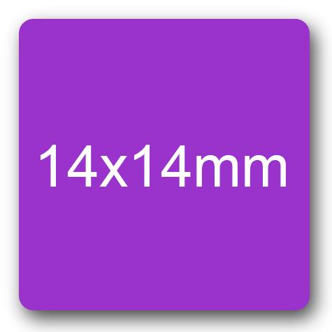 wereinaristea EtichetteAutoadesive 14x14mm CartaVIOLA Adesivo permanente, su foglietti da 152x125mm. 63 etichette per foglietto.