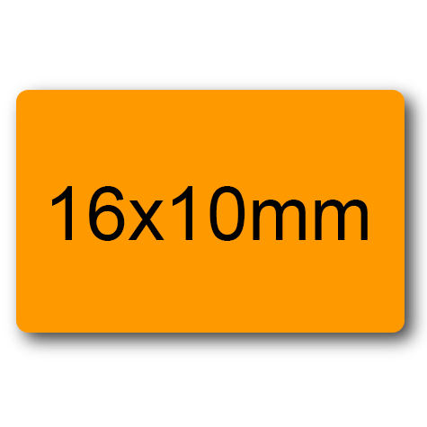 wereinaristea EtichetteAutoadesive 16x10mm(10x16) CartaARANCIONE adesivo permanente, su foglietti da 152x125mm. 80 etichette per foglietto (10x16mm).