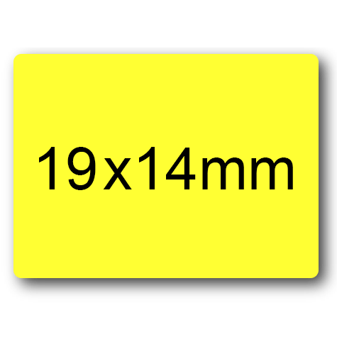 wereinaristea EtichetteAutoadesive 19x14mm(14x19) CartaGIALLA Adesivo permanente, su foglietti da cm 15,2x12,5. 49 etichette per foglietto.