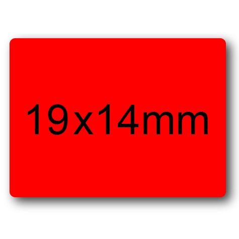 wereinaristea EtichetteAutoadesive 19x14mm(14x19) CartaROSSA Adesivo permanente, su foglietti da cm 15,2x12,5. 49 etichette per foglietto.