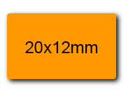 wereinaristea EtichetteAutoadesive 20x12mm(12x20) cartaARANCIONE ARANCIONE, adesivo permanente, su foglietti da cm 15,2x12,5. 50 etichette per foglietto.