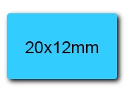 wereinaristea EtichetteAutoadesive 20x12mm(12x20) cartaAZZURRA AZZURRO, adesivo permanente, su foglietti da cm 15,2x12,5. 50 etichette per foglietto.