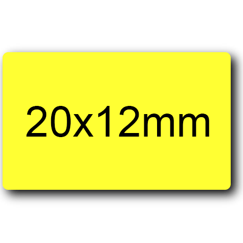 wereinaristea EtichetteAutoadesive 20x12mm(12x20) cartaGIALLA Adesivo permanente, su foglietti da cm 15,2x12,5. 50 etichette per foglietto.
