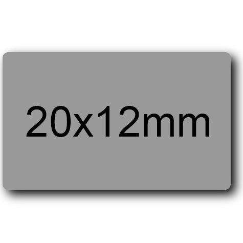 wereinaristea EtichetteAutoadesive 20x12mm(12x20) cartaGRIGIA GRIGIO, adesivo permanente, su foglietti da cm 15,2x12,5. 50 etichette per foglietto.