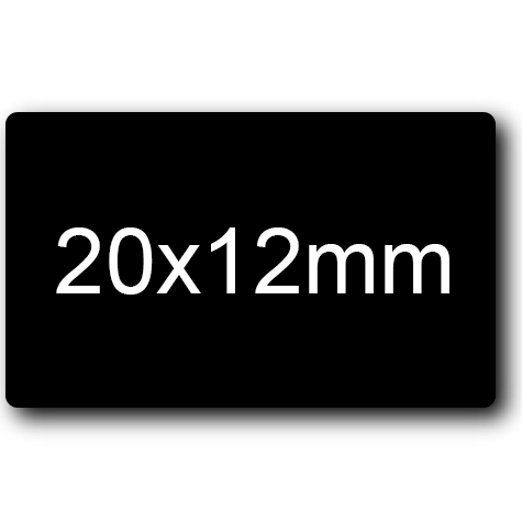wereinaristea EtichetteAutoadesive 20x12mm(12x20) cartaNERA Adesivo permanente, su foglietti da cm 15,2x12,5. 50 etichette per foglietto.