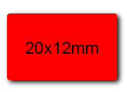 wereinaristea EtichetteAutoadesive 20x12mm(12x20) cartaROSSA ROSSO, adesivo permanente, su foglietti da cm 15,2x12,5. 50 etichette per foglietto.