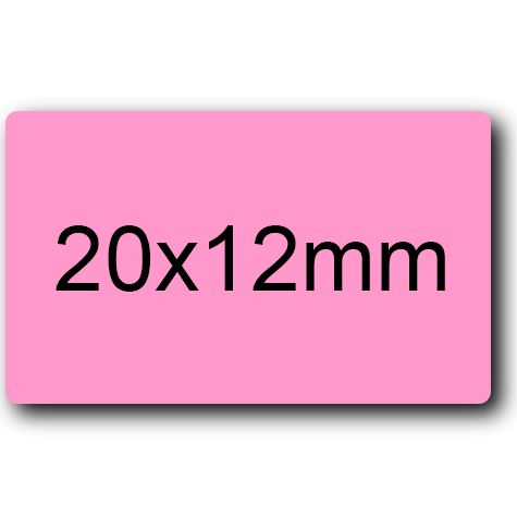 wereinaristea EtichetteAutoadesive 20x12mm(12x20) cartaROSA ROSA, adesivo permanente, su foglietti da cm 15,2x12,5. 50 etichette per foglietto.