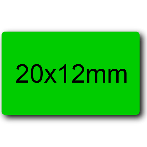 wereinaristea EtichetteAutoadesive 20x12mm(12x20) cartaVERDE VERDE, adesivo permanente, su foglietti da cm 15,2x12,5. 50 etichette per foglietto.