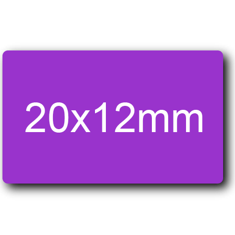 wereinaristea EtichetteAutoadesive 20x12mm(12x20) cartaVIOLA VIOLA, adesivo permanente, su foglietti da cm 15,2x12,5. 50 etichette per foglietto.