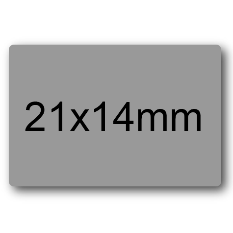 wereinaristea EtichetteAutoadesive 21x14mm(14x21) CartaGRIGIA GRIGIO, adesivo permanente, su foglietti da cm 15,2x12,5. 45 etichette per foglietto.