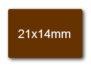 wereinaristea EtichetteAutoadesive 21x14mm(14x21) CartaMARRONE MARRONE, adesivo permanente, su foglietti da cm 15,2x12,5. 45 etichette per foglietto.