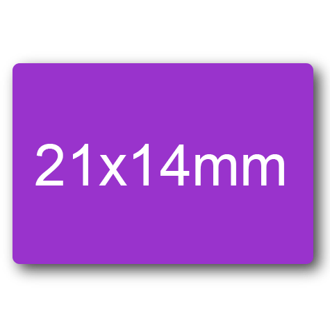 wereinaristea EtichetteAutoadesive 21x14mm(14x21) CartaVIOLA VIOLA, adesivo permanente, su foglietti da cm 15,2x12,5. 45 etichette per foglietto.