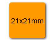 wereinaristea EtichetteAutoadesive 21x21mm(21x21) CartaARANCIONE ARANCIONE, adesivo permanente, su foglietti da cm 15,2x12,5. 30 etichette per foglietto.
