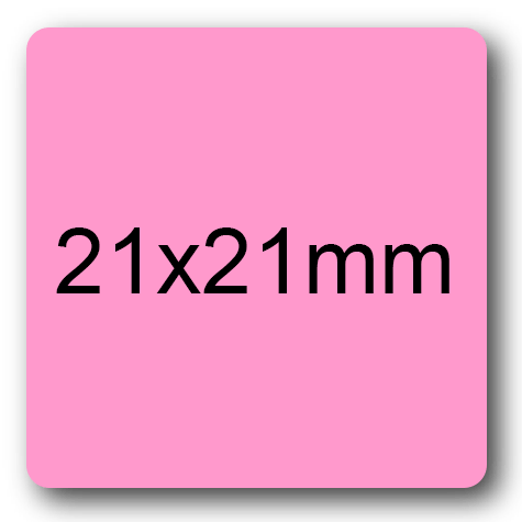 wereinaristea EtichetteAutoadesive 21x21mm(21x21) CartaROSA ROSA, adesivo permanente, su foglietti da cm 15,2x12,5. 30 etichette per foglietto.