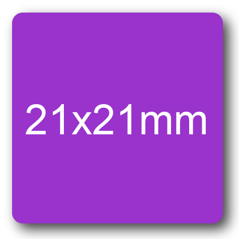 wereinaristea EtichetteAutoadesive 21x21mm(21x21) CartaVIOLA VIOLA, adesivo permanente, su foglietti da cm 15,2x12,5. 30 etichette per foglietto.