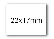 wereinaristea EtichetteAutoadesive 22x17mm(17x22), CartaBIANCA Adesivo permanente, su foglietti da cm 15,2x12,5. 36 etichette per foglietto.
