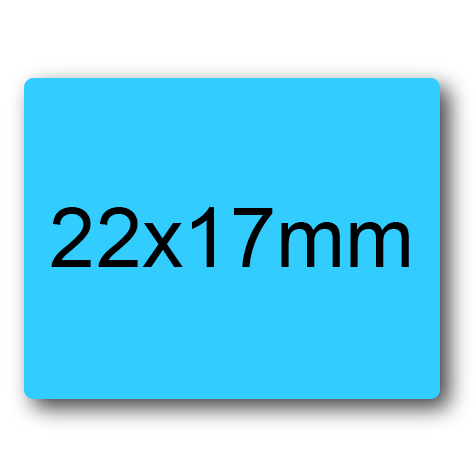 wereinaristea EtichetteAutoadesive 22x17mm(17x22), CartaAZZURRA Adesivo permanente, su foglietti da cm 15,2x12,5. 36 etichette per foglietto.