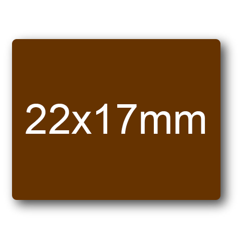 wereinaristea EtichetteAutoadesive 22x17mm(17x22), CartaMARRONE Adesivo permanente, su foglietti da cm 15,2x12,5. 36 etichette per foglietto.
