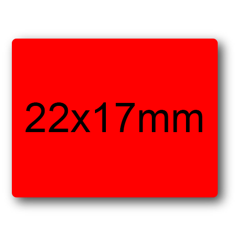 wereinaristea EtichetteAutoadesive 22x17mm(17x22), CartaROSSA Adesivo permanente, su foglietti da cm 15,2x12,5. 36 etichette per foglietto.