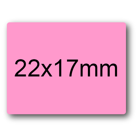 wereinaristea EtichetteAutoadesive 22x17mm(17x22), CartaROSA Adesivo permanente, su foglietti da cm 15,2x12,5. 36 etichette per foglietto.