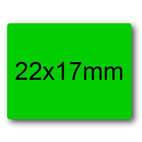 wereinaristea EtichetteAutoadesive 22x17mm(17x22), CartaVERDE Adesivo permanente, su foglietti da cm 15,2x12,5. 36 etichette per foglietto.