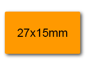 wereinaristea EtichetteAutoadesive 27x15mm(15x27) CartaARANCIONE ARANCIONE, adesivo permanente, su foglietti da cm 15,2x12,5. 35 etichette per foglietto.