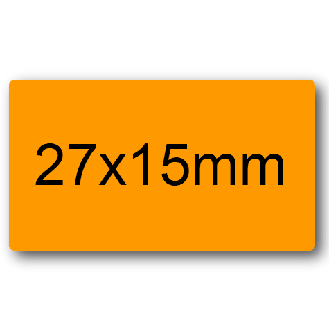 wereinaristea EtichetteAutoadesive 27x15mm(15x27) CartaARANCIONE ARANCIONE, adesivo permanente, su foglietti da cm 15,2x12,5. 35 etichette per foglietto.