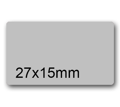 wereinaristea EtichetteAutoadesive 27x15mm(15x27) CartaARGENTO ARGENTO, adesivo permanente, su foglietti da cm 15,2x12,5. 35 etichette per foglietto.