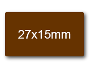 wereinaristea EtichetteAutoadesive 27x15mm(15x27) CartaMARRONE MARRONE, adesivo permanente, su foglietti da cm 15,2x12,5. 35 etichette per foglietto.