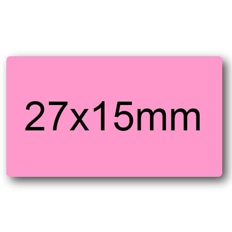 wereinaristea EtichetteAutoadesive 27x15mm(15x27) CartaROSA ROSA, adesivo permanente, su foglietti da cm 15,2x12,5. 35 etichette per foglietto.