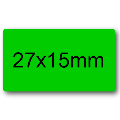 wereinaristea EtichetteAutoadesive 27x15mm(15x27) CartaVERDE VERDE, adesivo permanente, su foglietti da cm 15,2x12,5. 35 etichette per foglietto.