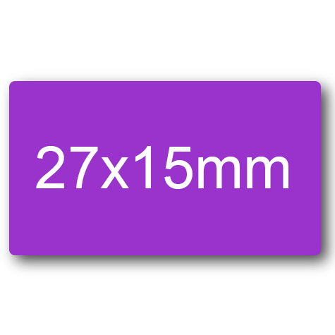wereinaristea EtichetteAutoadesive 27x15mm(15x27) CartaVIOLA VIOLA, adesivo permanente, su foglietti da cm 15,2x12,5. 35 etichette per foglietto.