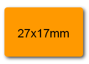 wereinaristea EtichetteAutoadesive 27x17mm(17x27) CartaARANCIONE Adesivo permanente, su foglietti da cm 15,2x12,5. 30 etichette per foglietto.
