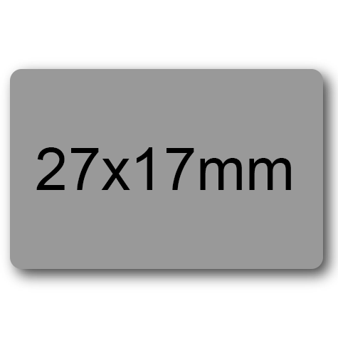 wereinaristea EtichetteAutoadesive 27x17mm(17x27) CartaGRIGIA Adesivo permanente, su foglietti da cm 15,2x12,5. 30 etichette per foglietto.