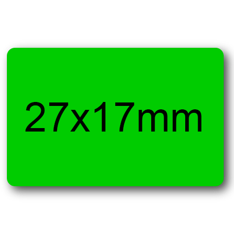 wereinaristea EtichetteAutoadesive 27x17mm(17x27) CartaVERDE Adesivo permanente, su foglietti da cm 15,2x12,5. 30 etichette per foglietto.
