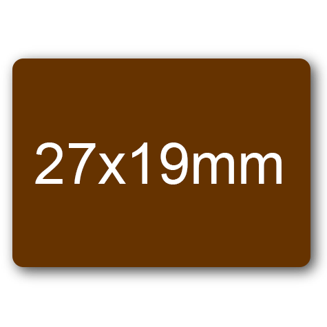 wereinaristea EtichetteAutoadesive 27x19mm(19x27) CartaMARRONE MARRONE, adesivo permanente, su foglietti da cm 15,2x12,5. 28 etichette per foglietto.