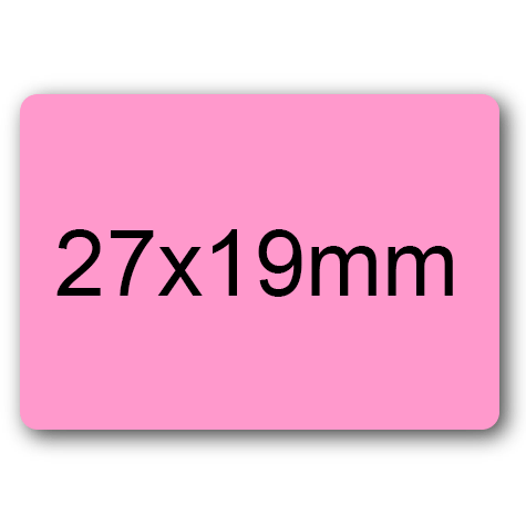 wereinaristea EtichetteAutoadesive 27x19mm(19x27) CartaROSA ROSA, adesivo permanente, su foglietti da cm 15,2x12,5. 28 etichette per foglietto.