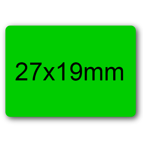 wereinaristea EtichetteAutoadesive 27x19mm(19x27) CartaVERDE VERDE, adesivo permanente, su foglietti da cm 15,2x12,5. 28 etichette per foglietto.