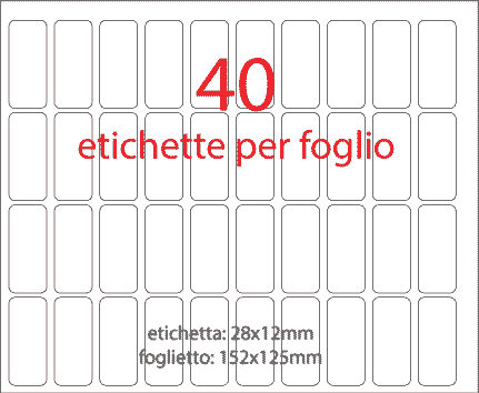 wereinaristea EtichetteAutoadesive 28x12mm(12x28) CartaROSA ROSA, adesivo permanente, su foglietti da cm 15,2x12,5. 40 etichette per foglietto.