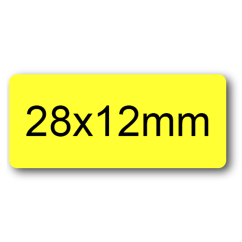 wereinaristea EtichetteAutoadesive 28x12mm(12x28) CartaGIALLA GIALLO, adesivo permanente, su foglietti da cm 15,2x12,5. 40 etichette per foglietto.