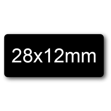 wereinaristea EtichetteAutoadesive 28x12mm(12x28) CartaNERA NERO, adesivo permanente, su foglietti da cm 15,2x12,5. 40 etichette per foglietto.